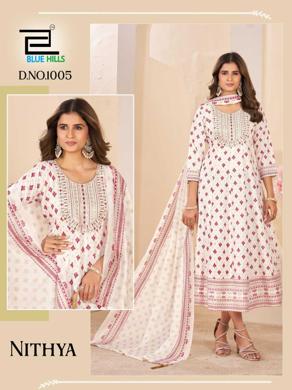 Blue Hills Nithya Rayon Gown with Dupatta Catalog 6 Pcs (2) Blue Hills Nithya Rayon Gown with Dupatta Catalog 6 Pcs - Image 3