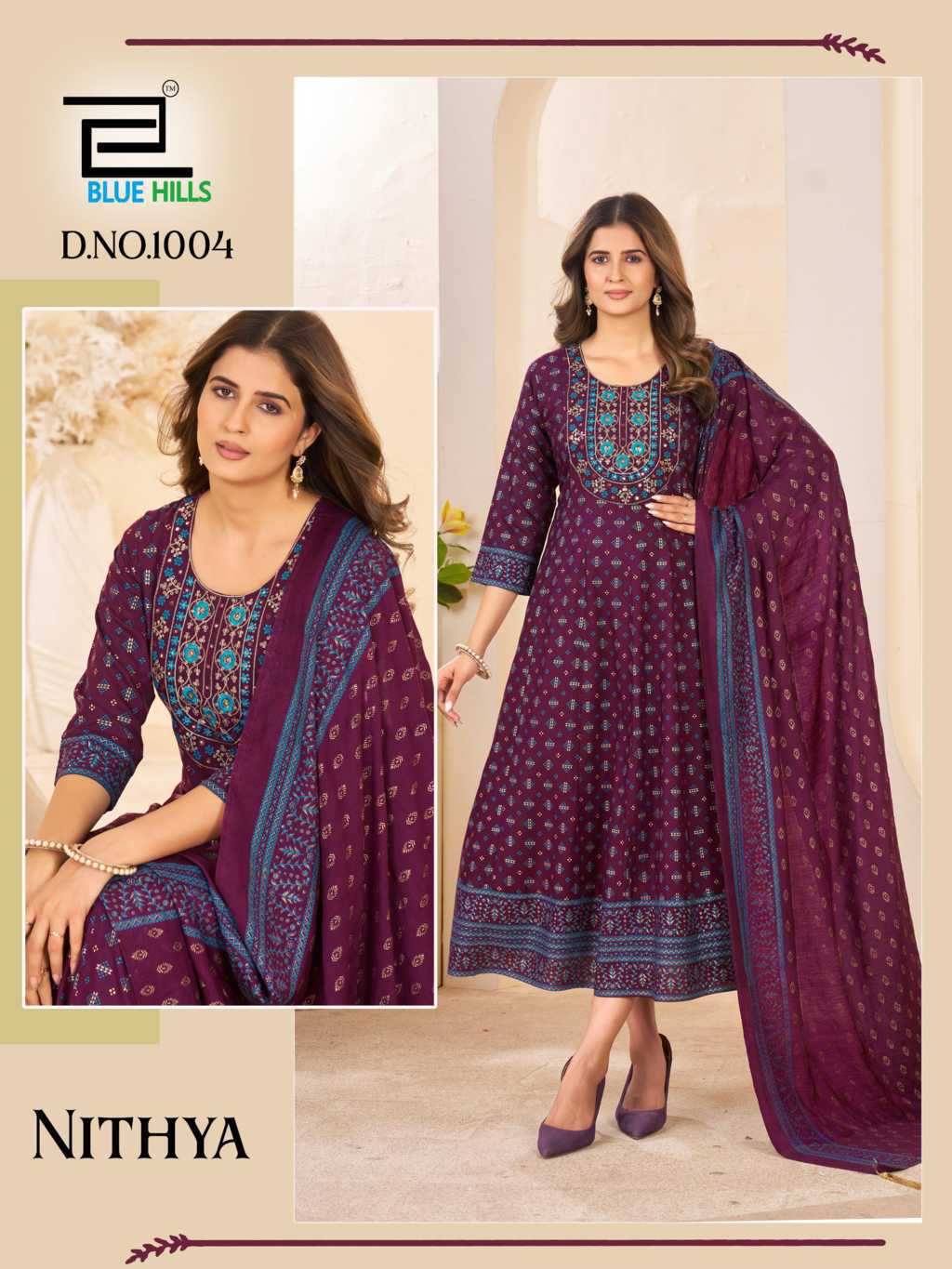 Blue Hills Nithya Rayon Gown with Dupatta Catalog 6 Pcs (3) Blue Hills Nithya Rayon Gown with Dupatta Catalog 6 Pcs - Image 4