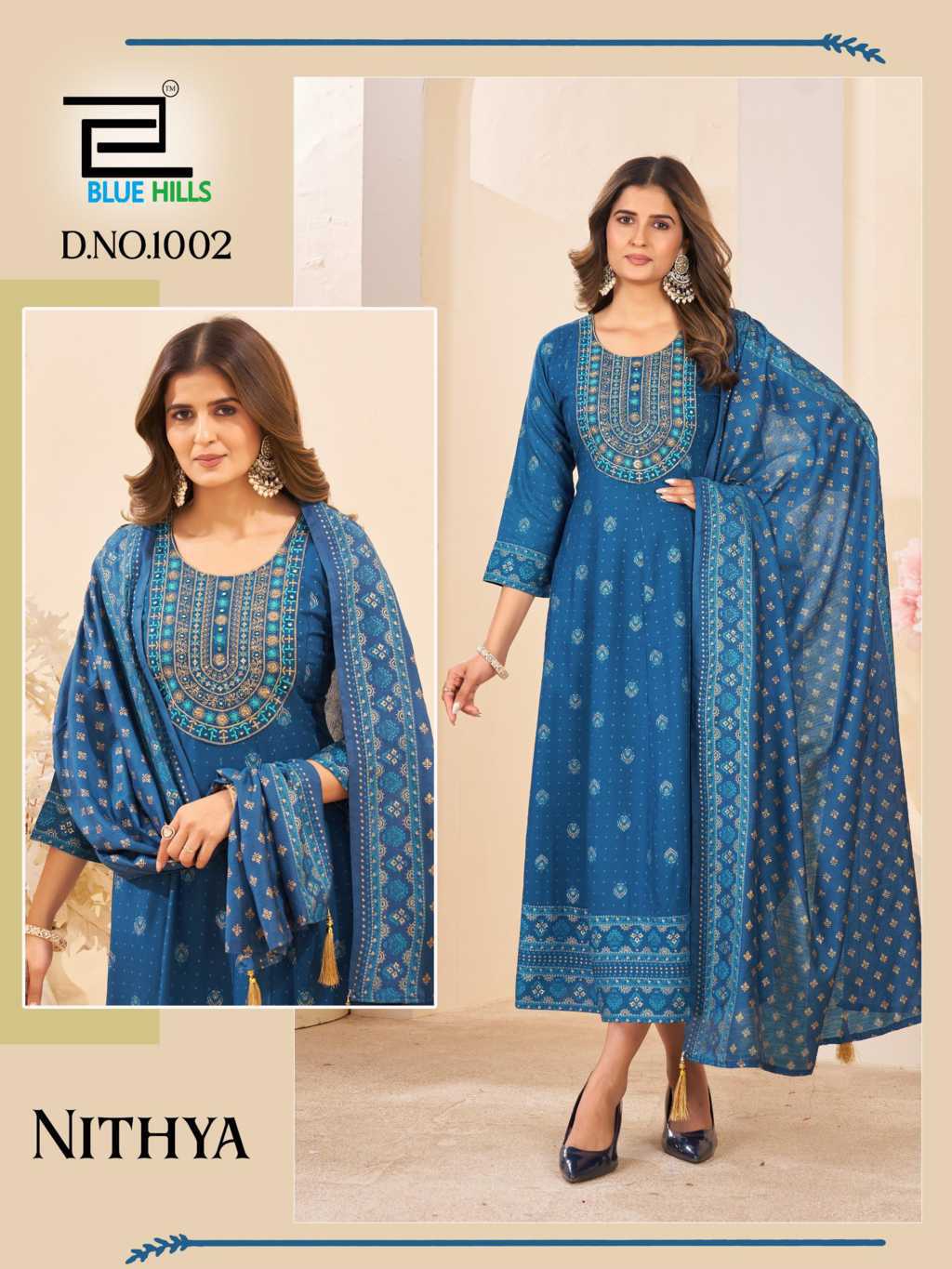 Blue Hills Nithya Rayon Gown with Dupatta Catalog 6 Pcs (5) Blue Hills Nithya Rayon Gown with Dupatta Catalog 6 Pcs - Image 6