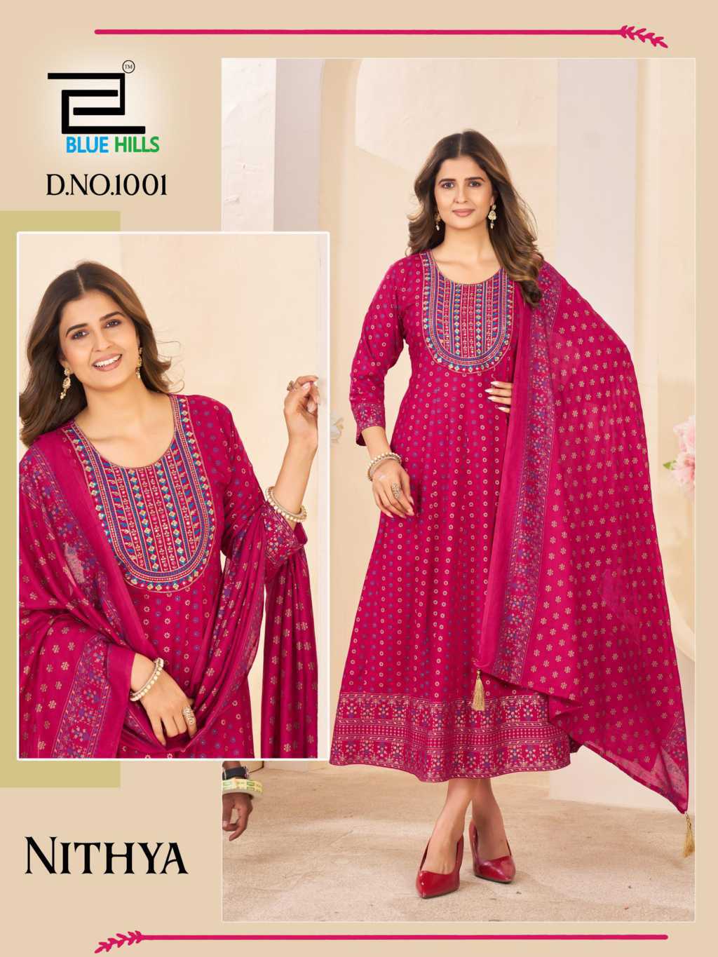 Blue Hills Nithya Rayon Gown with Dupatta Catalog 6 Pcs (6) Blue Hills Nithya Rayon Gown with Dupatta Catalog 6 Pcs - Image 7