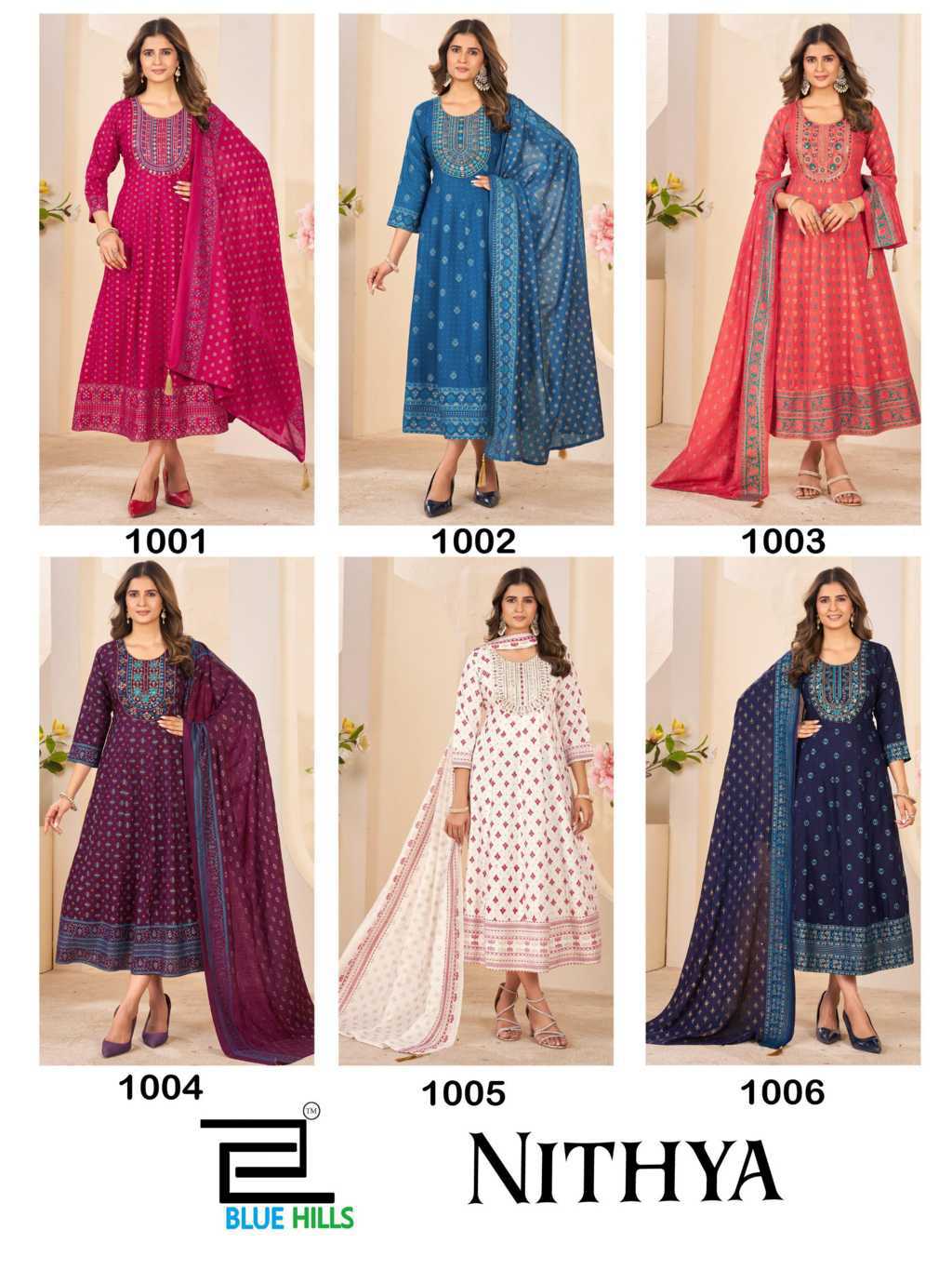 Blue Hills Nithya Rayon Gown with Dupatta Catalog 6 Pcs (8) Blue Hills Nithya Rayon Gown with Dupatta Catalog 6 Pcs - Image 9