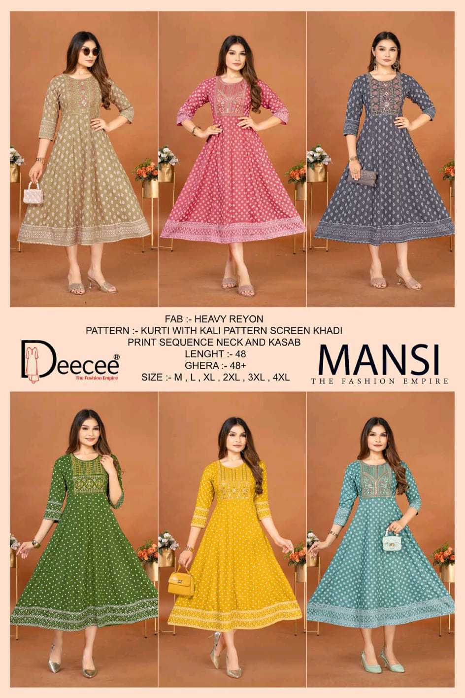 Deecee Mansi Rayon Kurti Catalog 6 Pcs (13) Deecee Mansi Rayon Kurti Catalog 6 Pcs - Image 14