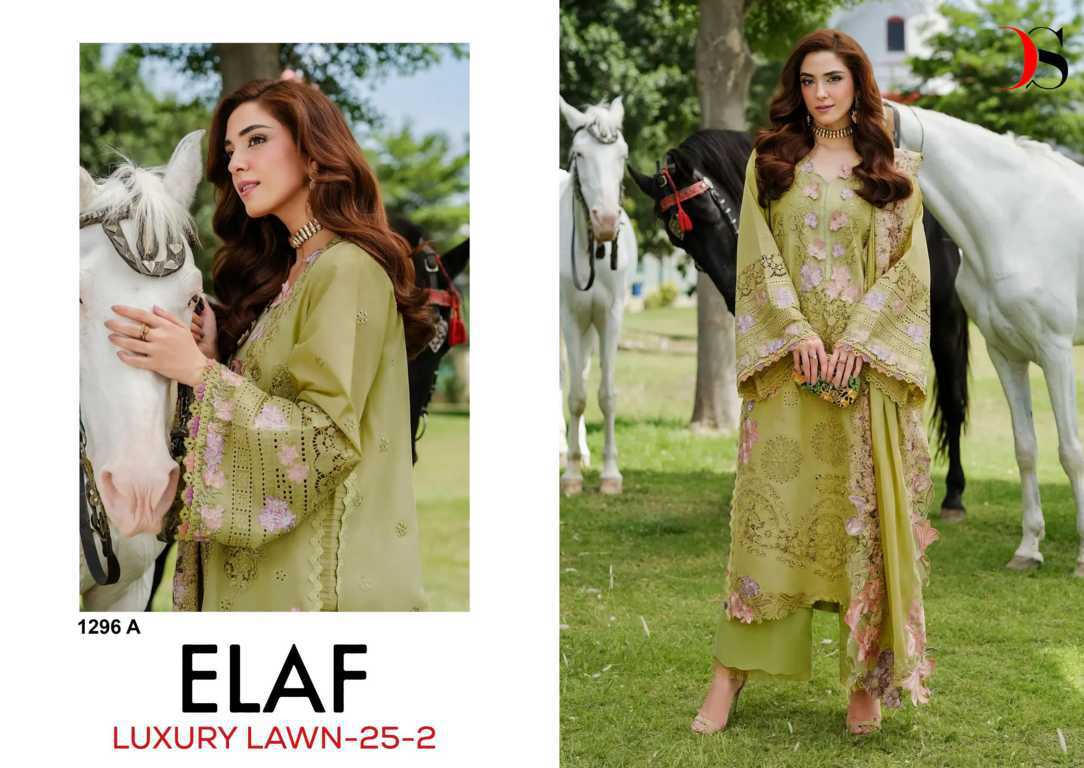 Deepsy Elaf Luxury Lawn 25 Vol 2 DN 1296 A-D Cotton Salwar Suit Catalog 4 Pcs (1) Deepsy Elaf Luxury Lawn 25 Vol 2 DN 1296 A-D Cotton Salwar Suit Catalog 4 Pcs - Image 2