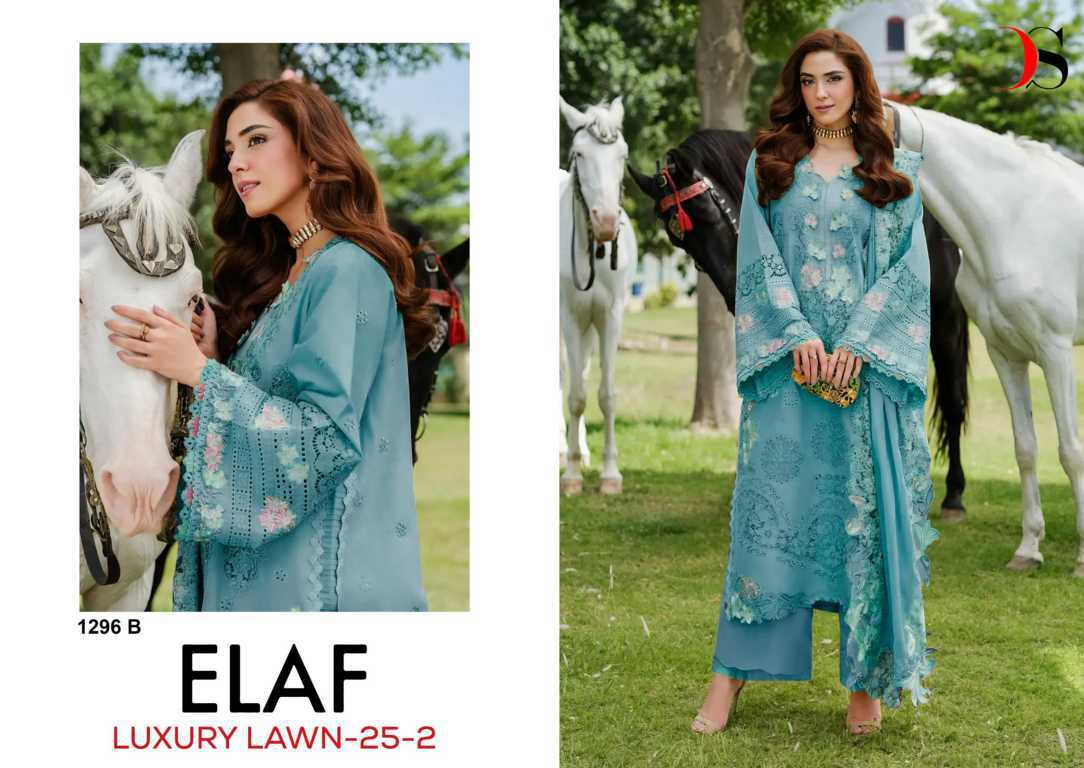 Deepsy Elaf Luxury Lawn 25 Vol 2 DN 1296 A-D Cotton Salwar Suit Catalog 4 Pcs (2) Deepsy Elaf Luxury Lawn 25 Vol 2 DN 1296 A-D Cotton Salwar Suit Catalog 4 Pcs - Image 3