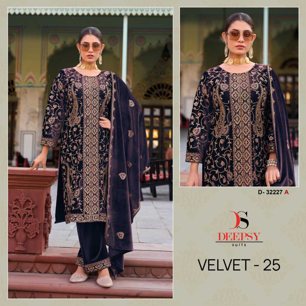 Deepsy Velvet Vol 25 Hit Design 32227 A-D Velvet Salwar Suit Catalog 4 Pcs (1) Deepsy Velvet Vol 25 Hit Design 32227 A-D Velvet Salwar Suit Catalog 4 Pcs - Image 2