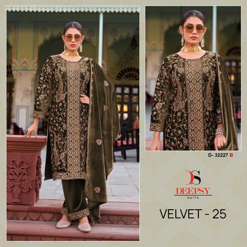 Deepsy Velvet Vol 25 Hit Design 32227 A-D Velvet Salwar Suit Catalog 4 Pcs (2) Deepsy Velvet Vol 25 Hit Design 32227 A-D Velvet Salwar Suit Catalog 4 Pcs - Image 3
