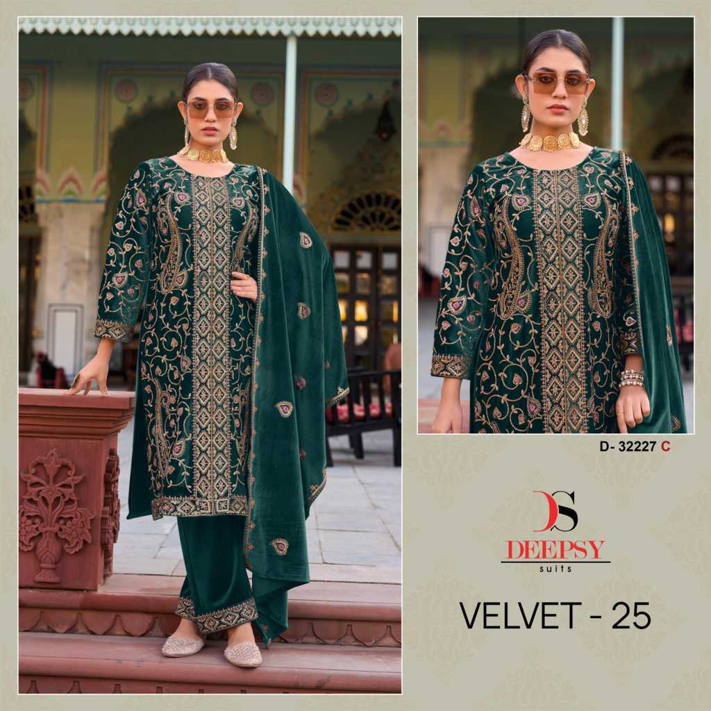 Deepsy Velvet Vol 25 Hit Design 32227 A-D Velvet Salwar Suit Catalog 4 Pcs (3) Deepsy Velvet Vol 25 Hit Design 32227 A-D Velvet Salwar Suit Catalog 4 Pcs - Image 4