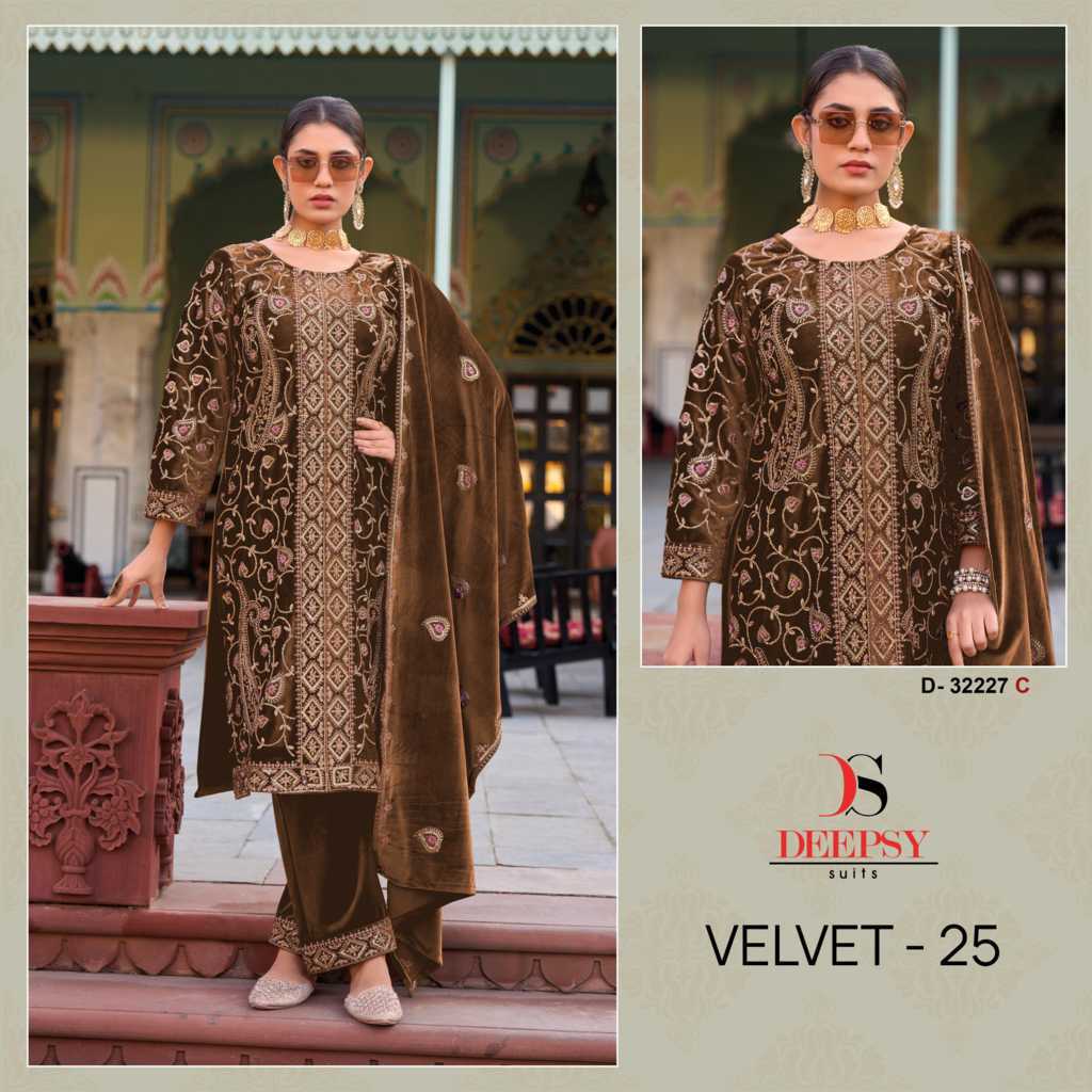 Deepsy Velvet Vol 25 Hit Design 32227 A-D Velvet Salwar Suit Catalog 4 Pcs (4) Deepsy Velvet Vol 25 Hit Design 32227 A-D Velvet Salwar Suit Catalog 4 Pcs - Image 5
