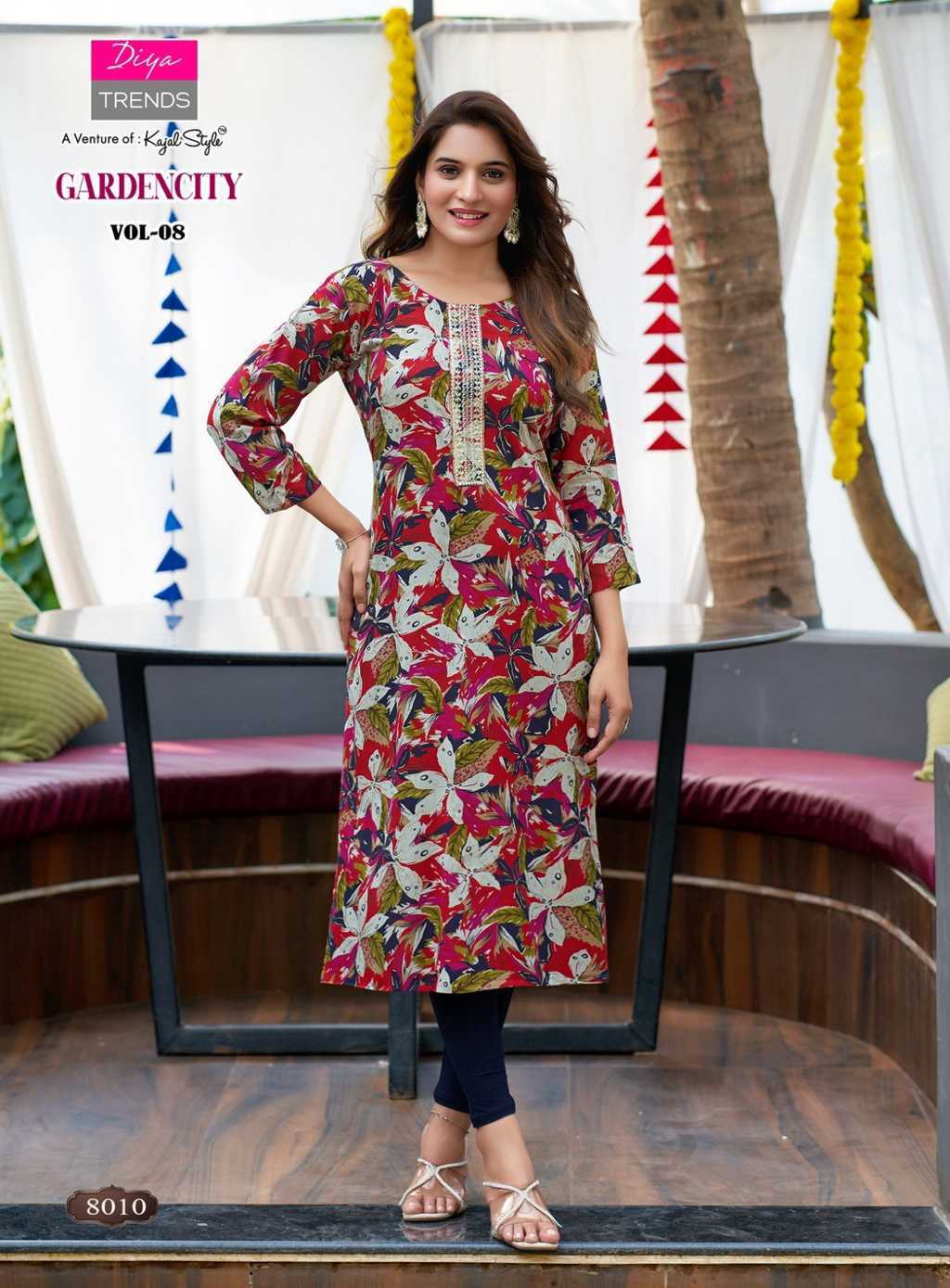 Diya Trends Gardencity Concept Vol 8 Kajal Style Rayon Kurti Catalog 12 Pcs (11) Diya Trends Gardencity Concept Vol 8 Kajal Style Rayon Kurti Catalog 12 Pcs - Image 12