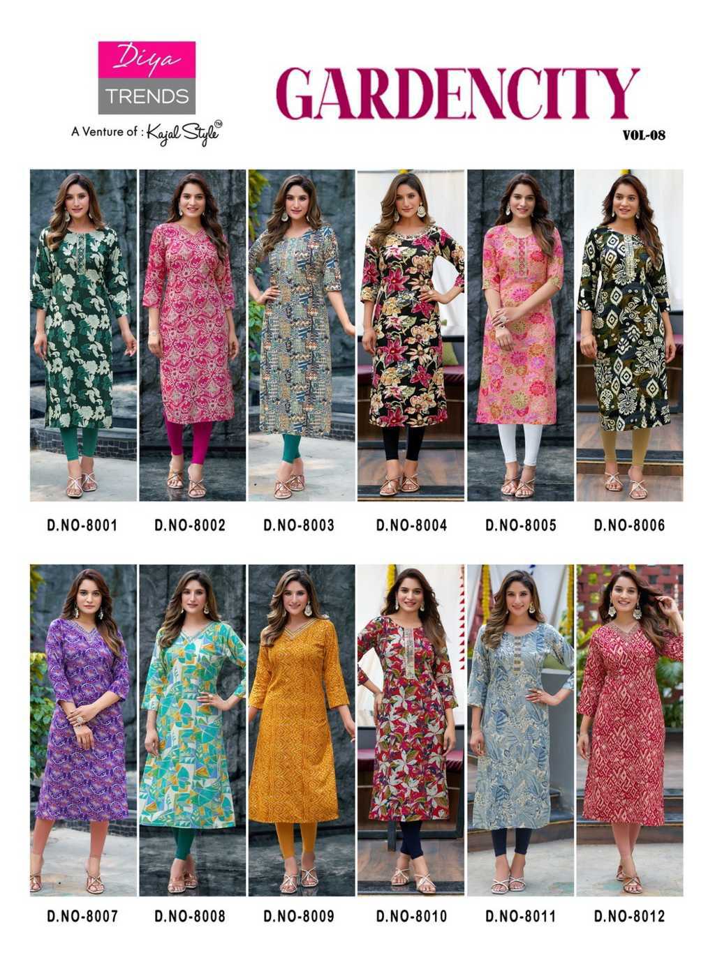 Diya Trends Gardencity Concept Vol 8 Kajal Style Rayon Kurti Catalog 12 Pcs (14) Diya Trends Gardencity Concept Vol 8 Kajal Style Rayon Kurti Catalog 12 Pcs - Image 15