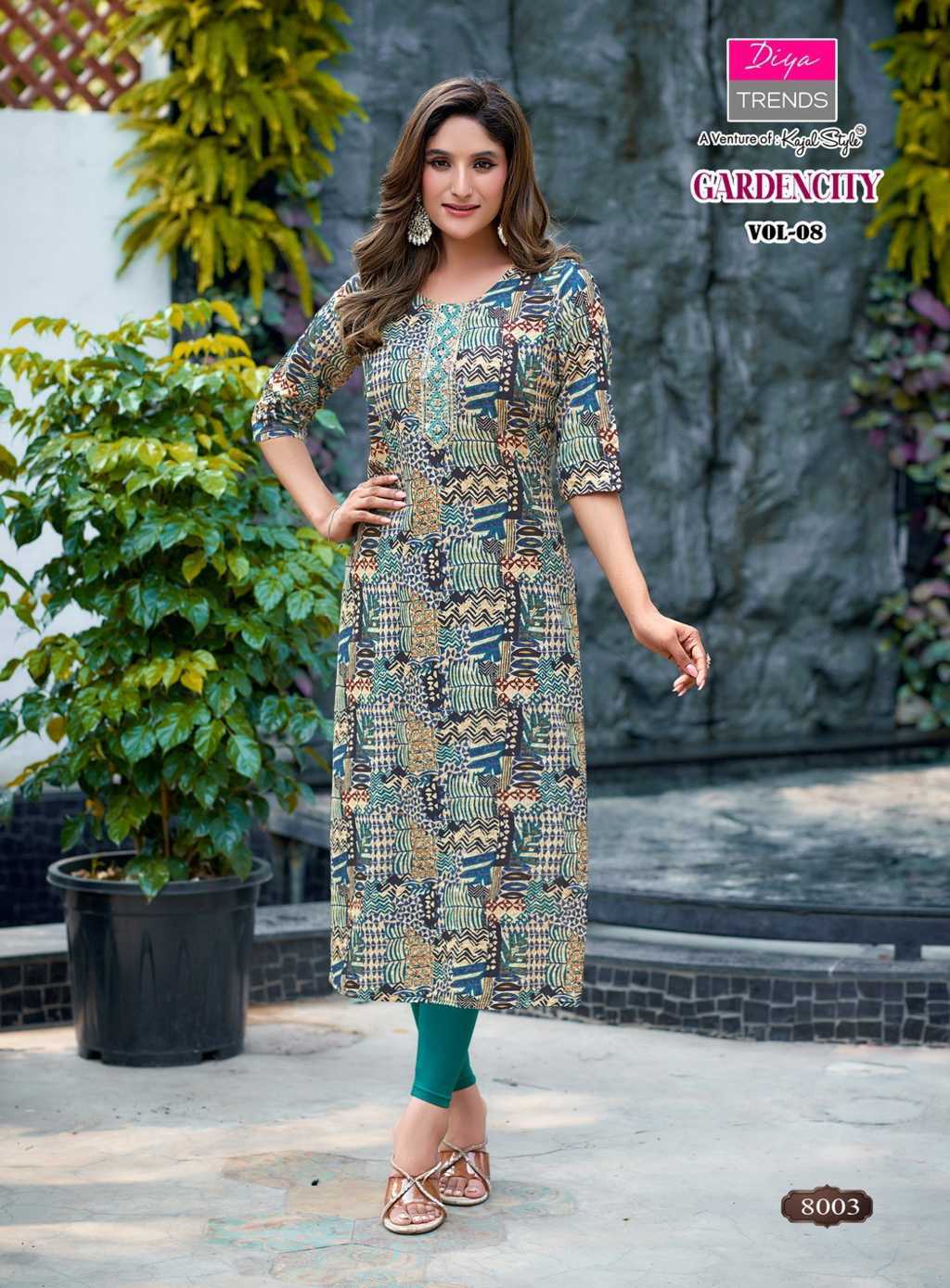 Diya Trends Gardencity Concept Vol 8 Kajal Style Rayon Kurti Catalog 12 Pcs (4) Diya Trends Gardencity Concept Vol 8 Kajal Style Rayon Kurti Catalog 12 Pcs - Image 5