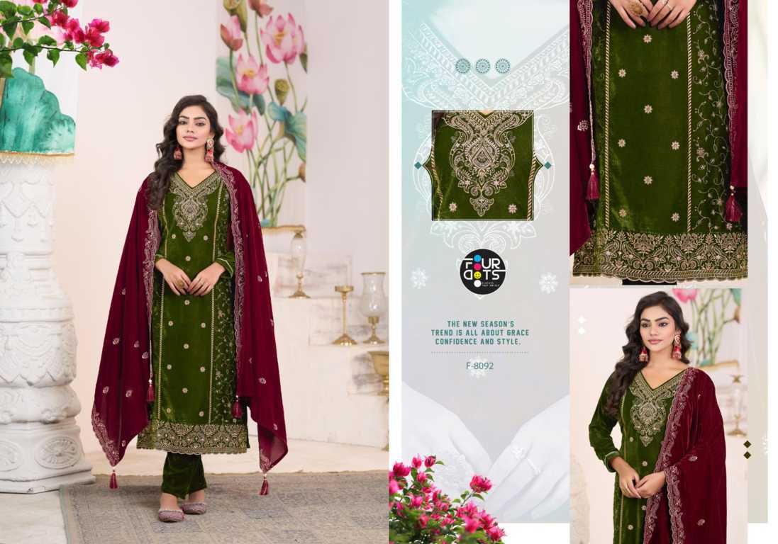 Four Dots Livia by Kessi Velvet Salwar Suit Catalog 4 Pcs (1) Four Dots Livia by Kessi Velvet Salwar Suit Catalog 4 Pcs - Image 2