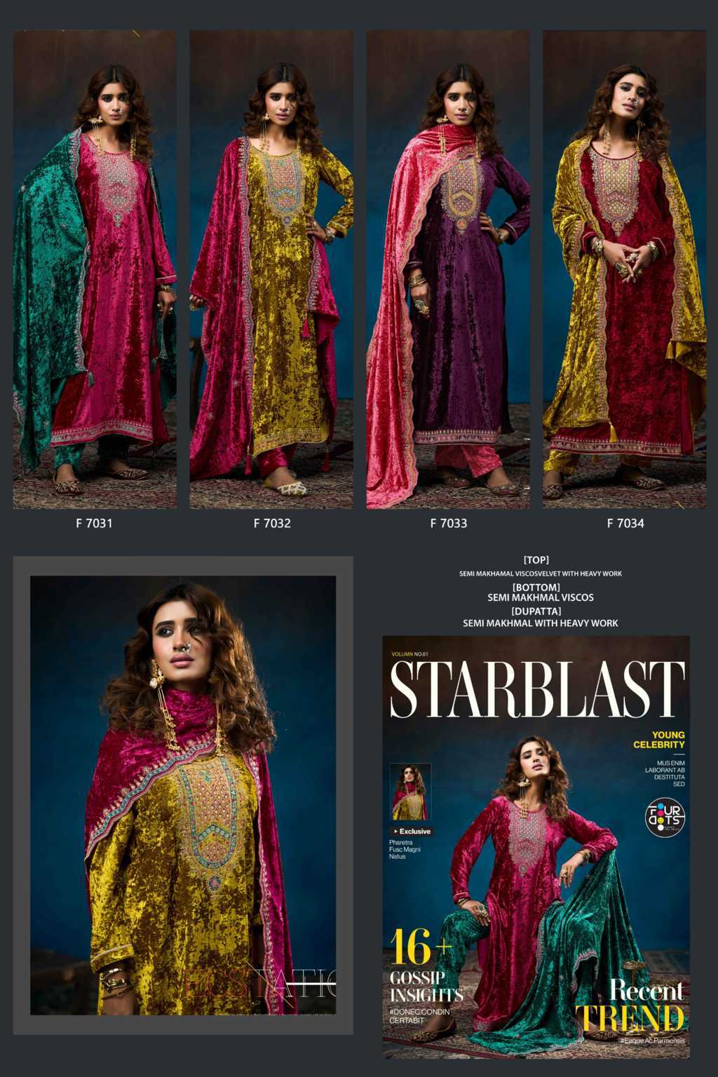 Four Dots Starblast Vol 2 by Kessi Velvet Salwar Suit Catalog 4 Pcs (5) Four Dots Starblast Vol 2 by Kessi Velvet Salwar Suit Catalog 4 Pcs - Image 6