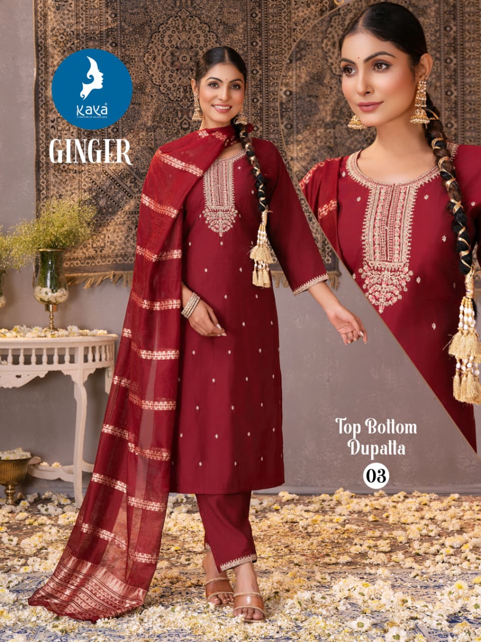 Kaya Ginger Silk Readymade Salwar Suit Catalog 6 Pcs (8) Kaya Ginger Silk Readymade Salwar Suit Catalog 6 Pcs - Image 9