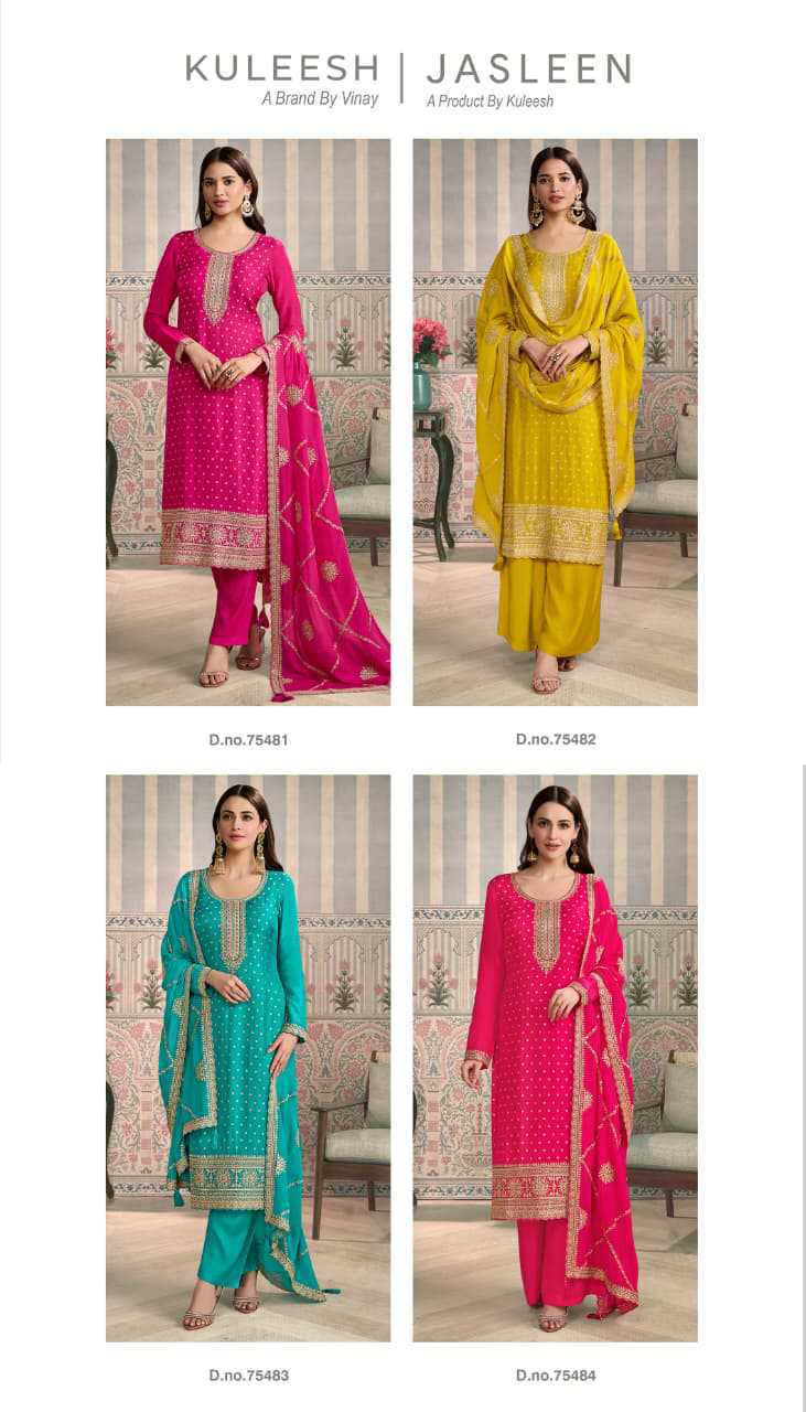 Kuleesh Jasleen by Vinay Silk Salwar Suit Catalog 4 Pcs (10) Kuleesh Jasleen by Vinay Silk Salwar Suit Catalog 4 Pcs - Image 11