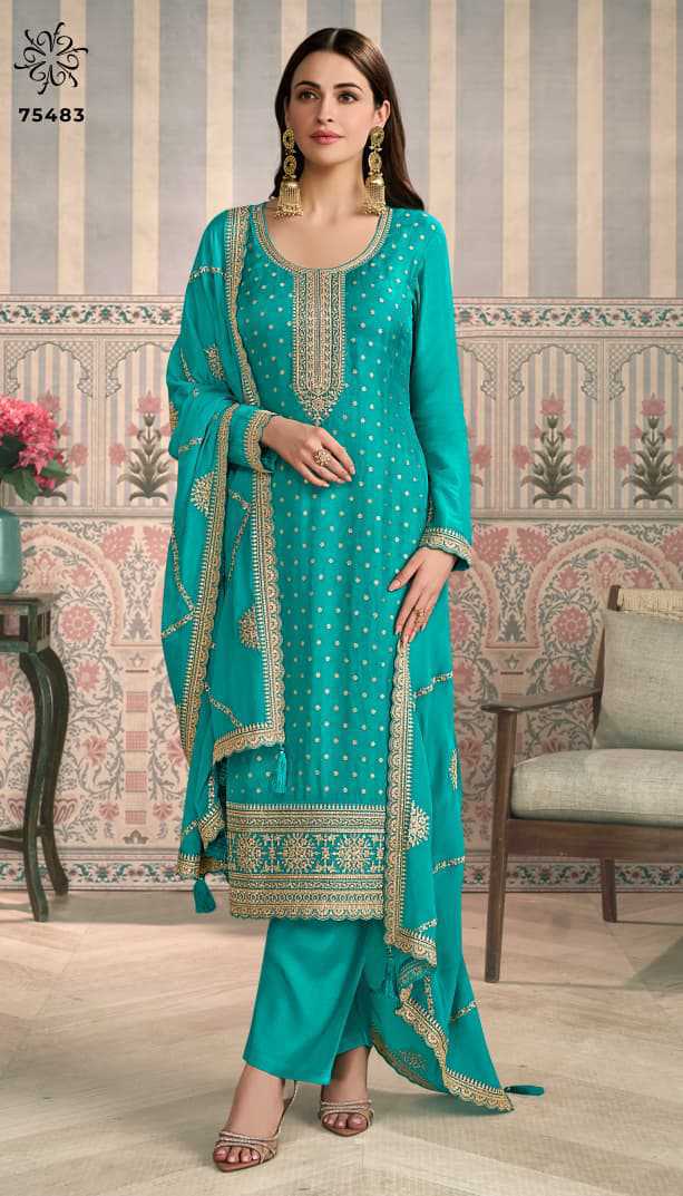 Kuleesh Jasleen by Vinay Silk Salwar Suit Catalog 4 Pcs (6) Kuleesh Jasleen by Vinay Silk Salwar Suit Catalog 4 Pcs - Image 7