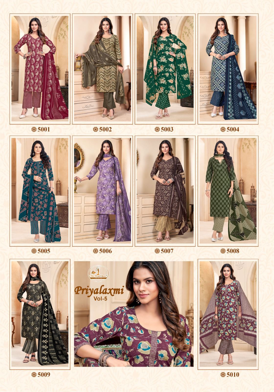 Miss World Priyalaxmi Vol 5 Cotton Salwar Suit Catalog 10 Pcs (17) Miss World Priyalaxmi Vol 5 Cotton Salwar Suit Catalog 10 Pcs - Image 18