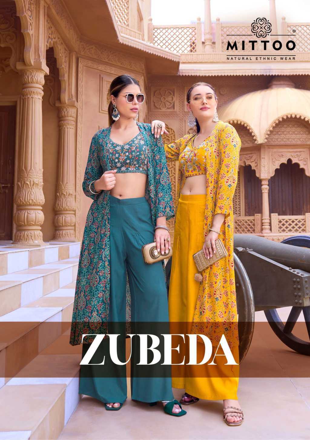 Mittoo Zubeda Blouse with Bottom Shrug Silk Catalog 4 Pcs (1) Mittoo Zubeda Blouse with Bottom Shrug Silk Catalog 4 Pcs - Image 2