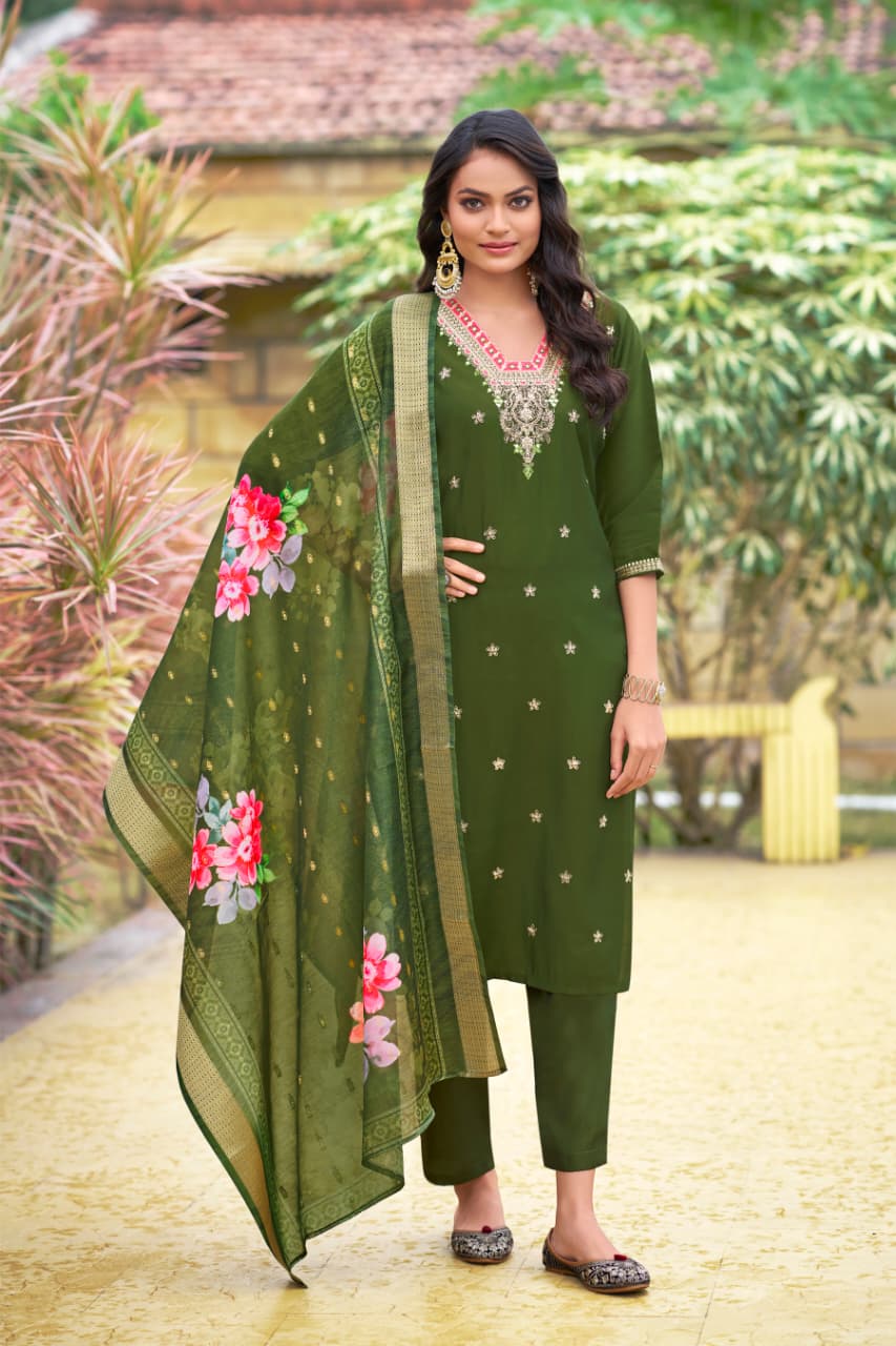 Ossm Nusrat Kurti with Dupatta Bottom Silk Catalog 6 Pcs (3) Ossm Nusrat Kurti with Dupatta Bottom Silk Catalog 6 Pcs - Image 4