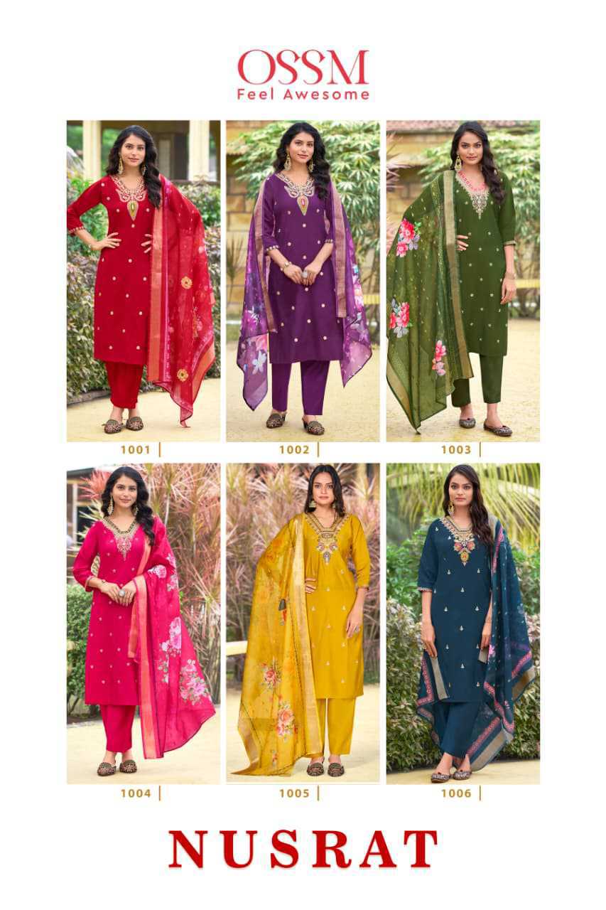 Ossm Nusrat Kurti with Dupatta Bottom Silk Catalog 6 Pcs (8) Ossm Nusrat Kurti with Dupatta Bottom Silk Catalog 6 Pcs - Image 9