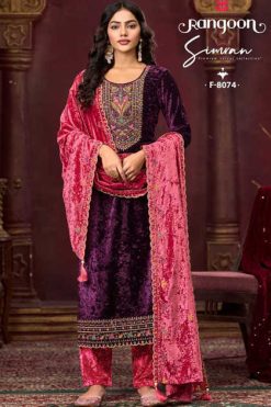 Rangoon Simran by Kessi Velvet Readymade Salwar Suit Catalog 4 Pcs