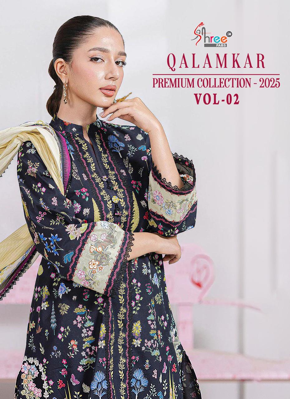 Shree Fabs Qalamkar Premium Collection 25 Vol 2 Chiffon Cotton Salwar Suit Catalog 6 Pcs (1) Shree Fabs Qalamkar Premium Collection 25 Vol 2 Chiffon Cotton Salwar Suit Catalog 6 Pcs - Image 2