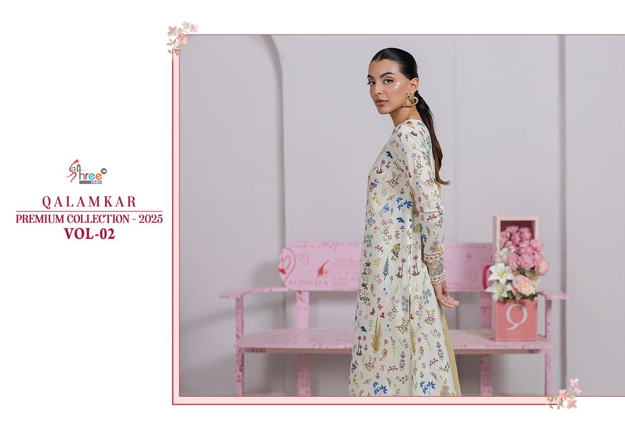 Shree Fabs Qalamkar Premium Collection 25 Vol 2 Chiffon Cotton Salwar Suit Catalog 6 Pcs (12) Shree Fabs Qalamkar Premium Collection 25 Vol 2 Chiffon Cotton Salwar Suit Catalog 6 Pcs - Image 13