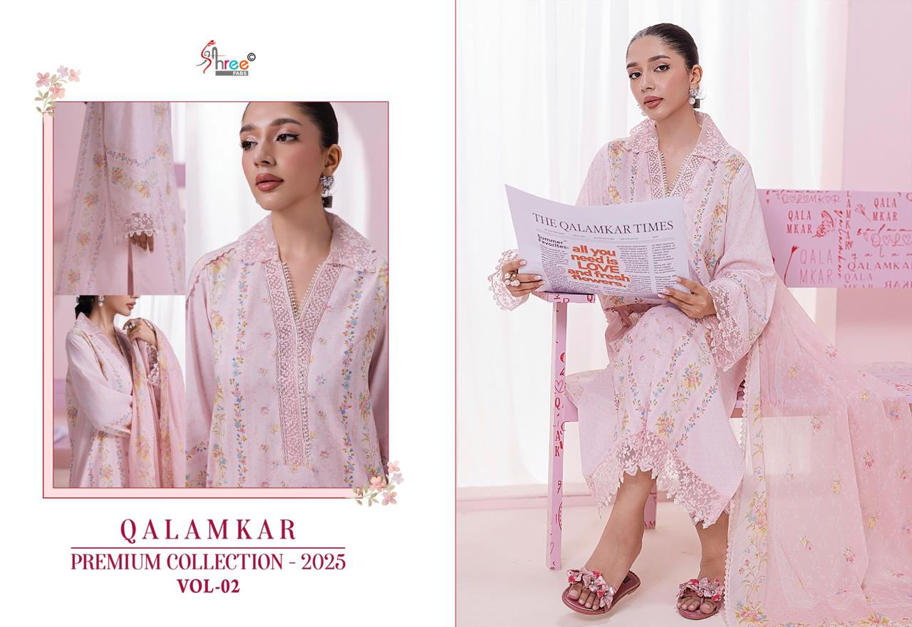 Shree Fabs Qalamkar Premium Collection 25 Vol 2 Chiffon Cotton Salwar Suit Catalog 6 Pcs (2) Shree Fabs Qalamkar Premium Collection 25 Vol 2 Chiffon Cotton Salwar Suit Catalog 6 Pcs - Image 3