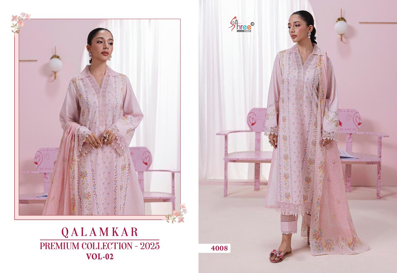 Shree Fabs Qalamkar Premium Collection 25 Vol 2 Chiffon Cotton Salwar Suit Catalog 6 Pcs (3) Shree Fabs Qalamkar Premium Collection 25 Vol 2 Chiffon Cotton Salwar Suit Catalog 6 Pcs - Image 4