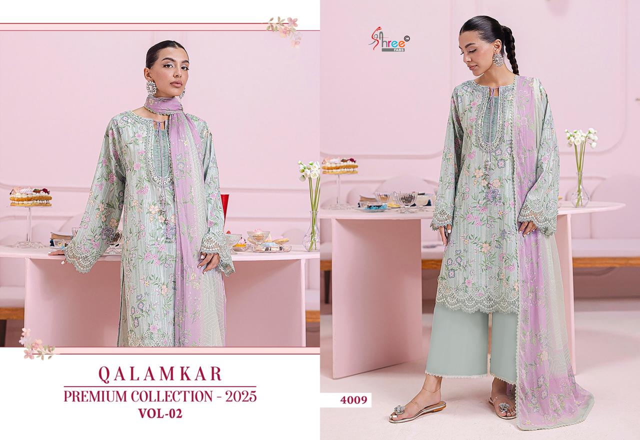 Shree Fabs Qalamkar Premium Collection 25 Vol 2 Chiffon Cotton Salwar Suit Catalog 6 Pcs (5) Shree Fabs Qalamkar Premium Collection 25 Vol 2 Chiffon Cotton Salwar Suit Catalog 6 Pcs - Image 6