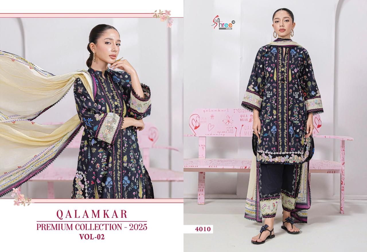 Shree Fabs Qalamkar Premium Collection 25 Vol 2 Chiffon Cotton Salwar Suit Catalog 6 Pcs (7) Shree Fabs Qalamkar Premium Collection 25 Vol 2 Chiffon Cotton Salwar Suit Catalog 6 Pcs - Image 8