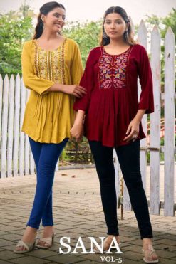 Tips and Tops Sana Vol 5 Rayon Tops Catalog 8 Pcs 247x371 - Surat Fabrics