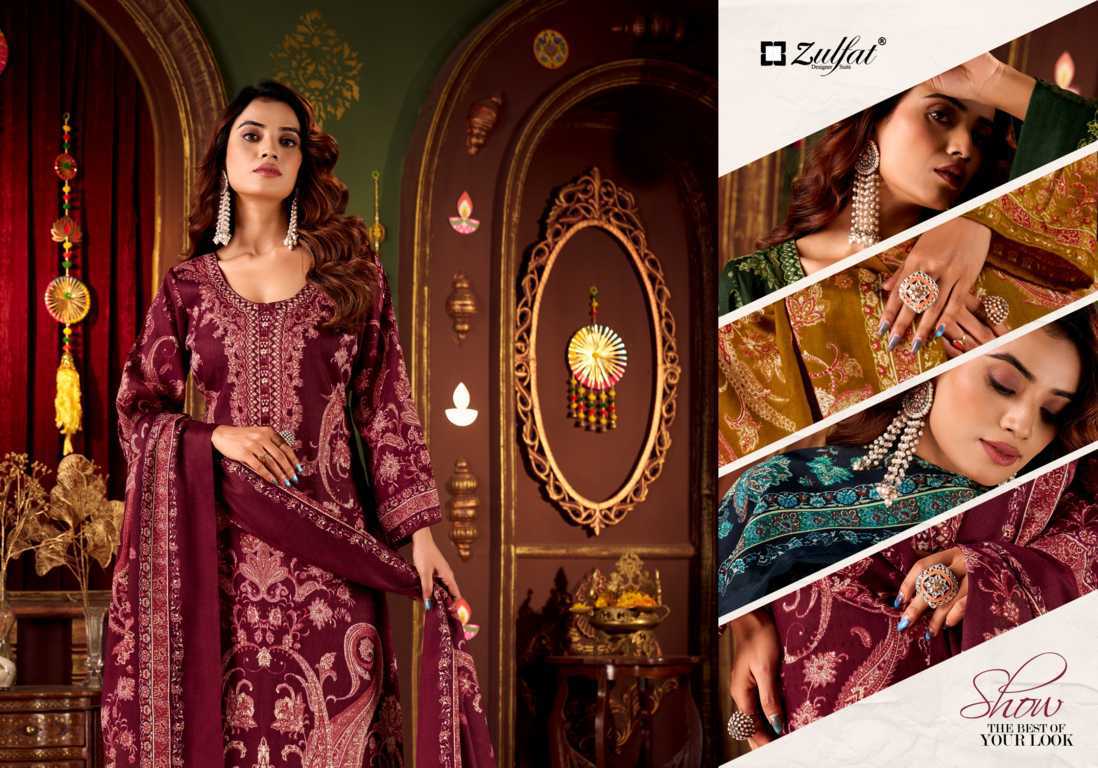 Zulfat Diwaniyat by Belliza Pashmina Salwar Suit Catalog 4 Pcs (4) Zulfat Diwaniyat by Belliza Pashmina Salwar Suit Catalog 4 Pcs - Image 5