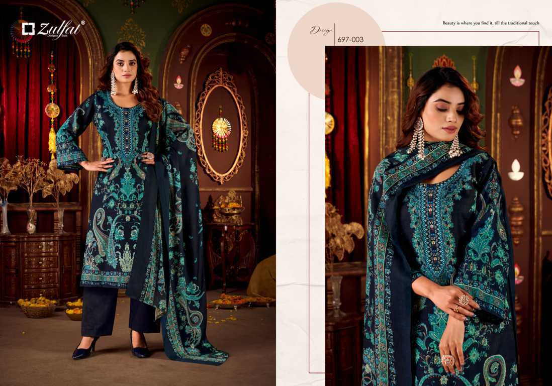 Zulfat Diwaniyat by Belliza Pashmina Salwar Suit Catalog 4 Pcs (5) Zulfat Diwaniyat by Belliza Pashmina Salwar Suit Catalog 4 Pcs - Image 6