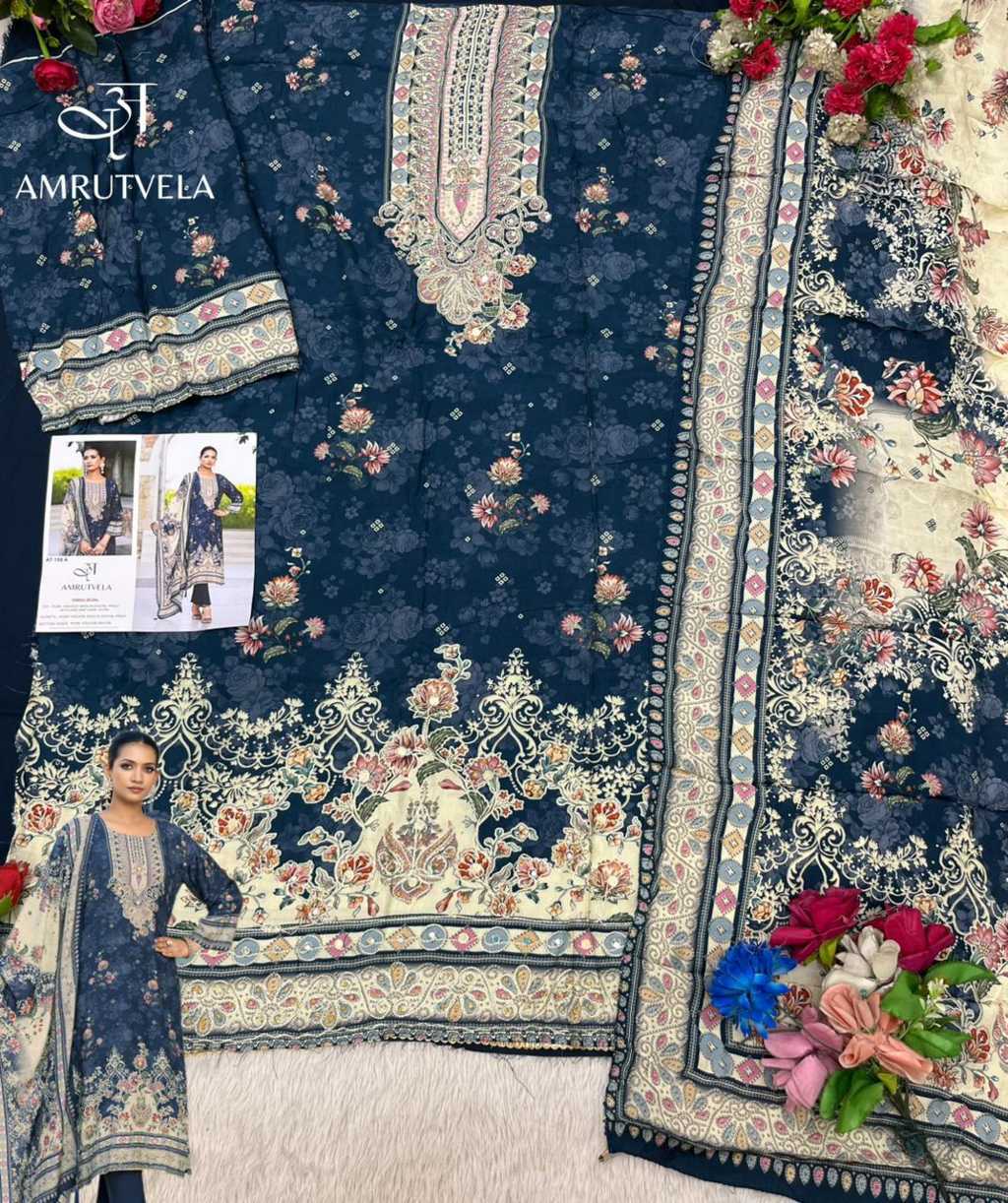 Amrutvela AT 150 A-D Viscose Salwar Suit Catalog 4 Pcs (5) Amrutvela AT 150 A-D Viscose Salwar Suit Catalog 4 Pcs - Image 6