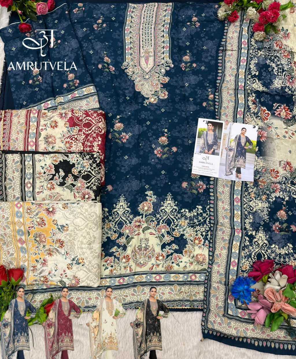 Amrutvela AT 150 A-D Viscose Salwar Suit Catalog 4 Pcs (6) Amrutvela AT 150 A-D Viscose Salwar Suit Catalog 4 Pcs - Image 7