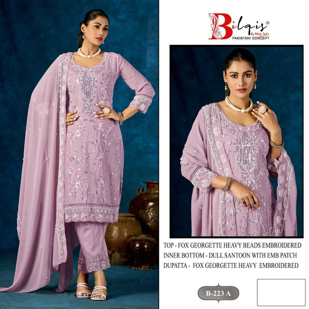 Bilqis B 223 A-D Georgette Salwar Suit Catalog 4 Pcs (1) Bilqis B 223 A-D Georgette Salwar Suit Catalog 4 Pcs - Image 2