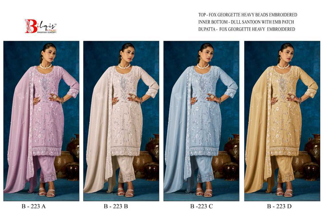 Bilqis B 223 A-D Georgette Salwar Suit Catalog 4 Pcs (10) Bilqis B 223 A-D Georgette Salwar Suit Catalog 4 Pcs - Image 11