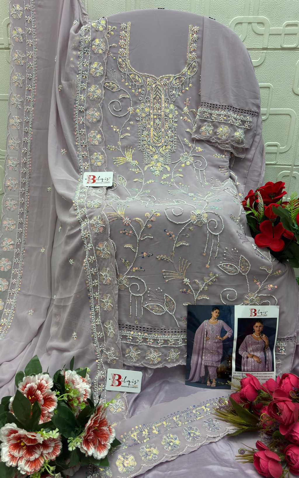 Bilqis B 223 A-D Georgette Salwar Suit Catalog 4 Pcs (2) Bilqis B 223 A-D Georgette Salwar Suit Catalog 4 Pcs - Image 3