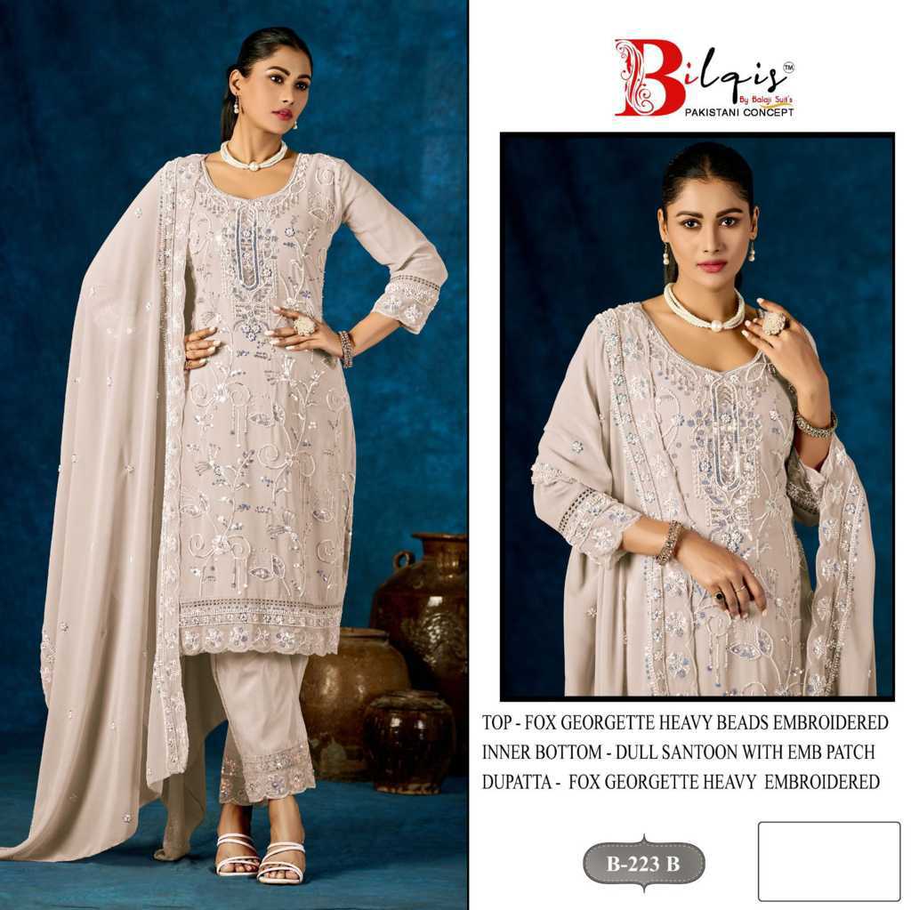 Bilqis B 223 A-D Georgette Salwar Suit Catalog 4 Pcs (3) Bilqis B 223 A-D Georgette Salwar Suit Catalog 4 Pcs - Image 4