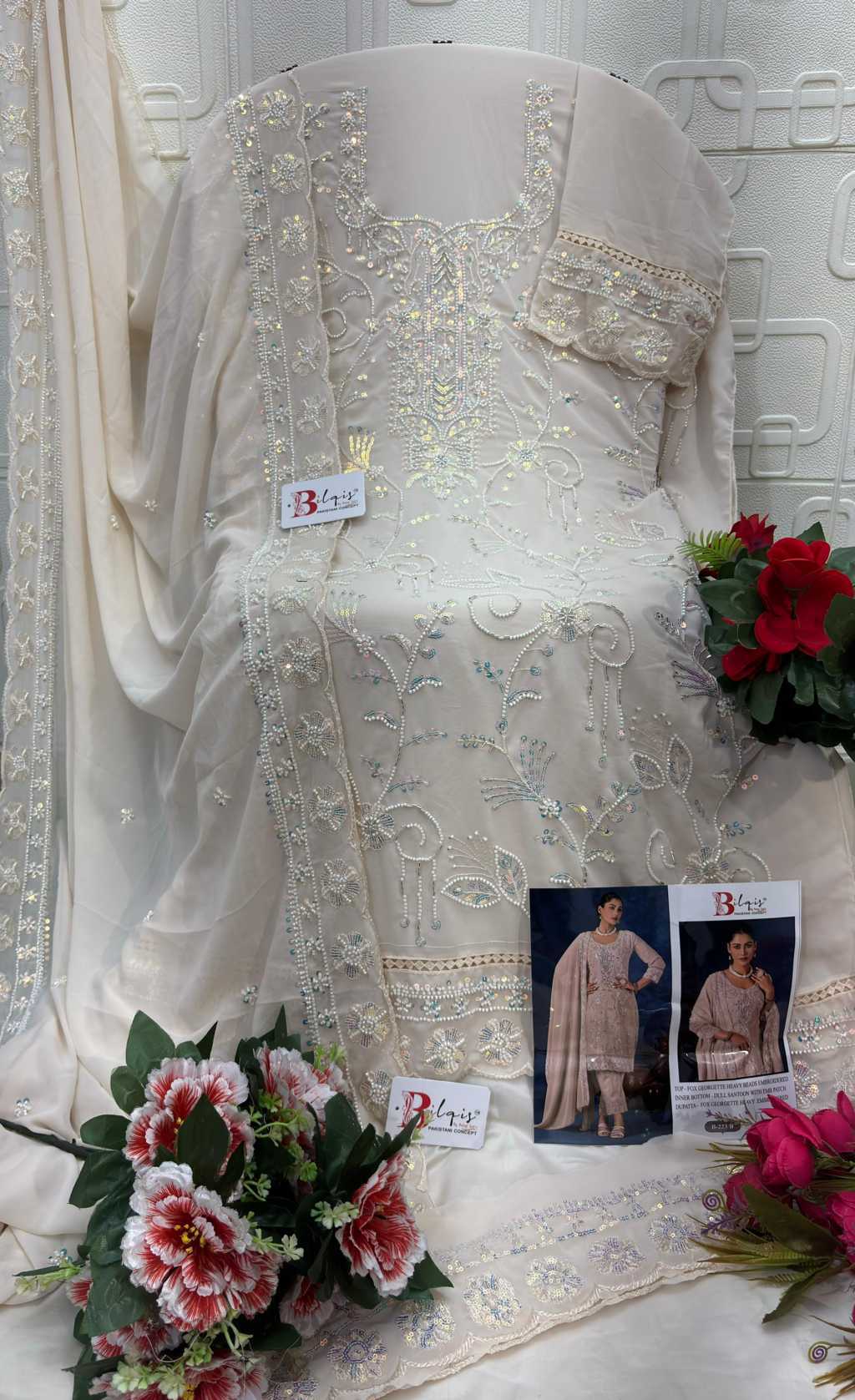 Bilqis B 223 A-D Georgette Salwar Suit Catalog 4 Pcs (4) Bilqis B 223 A-D Georgette Salwar Suit Catalog 4 Pcs - Image 5