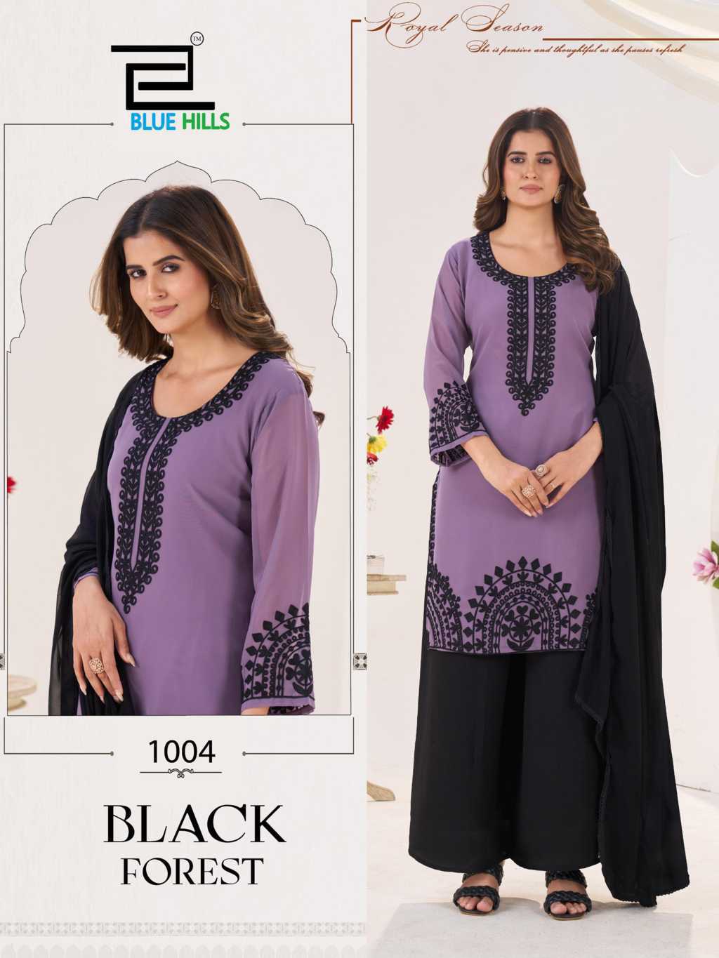 Blue Hills Black Forest Kurti with Dupatta Bottom Georgette Catalog 4 Pcs (1) Blue Hills Black Forest Kurti with Dupatta Bottom Georgette Catalog 4 Pcs - Image 2