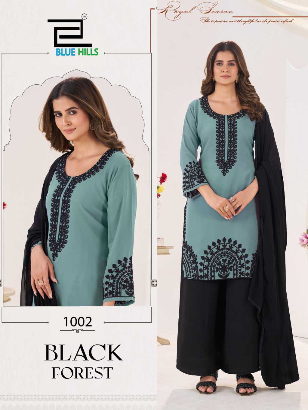 Blue Hills Black Forest Kurti with Dupatta Bottom Georgette Catalog 4 Pcs (3) Blue Hills Black Forest Kurti with Dupatta Bottom Georgette Catalog 4 Pcs - Image 4