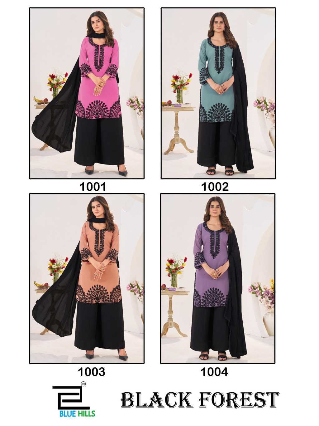 Blue Hills Black Forest Kurti with Dupatta Bottom Georgette Catalog 4 Pcs (6) Blue Hills Black Forest Kurti with Dupatta Bottom Georgette Catalog 4 Pcs - Image 7