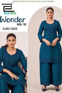 Blue Hills Wonder Vol 10 Kurti with Palazzo Rayon Catalog 6 Pcs 247x371 - Surat Fabrics