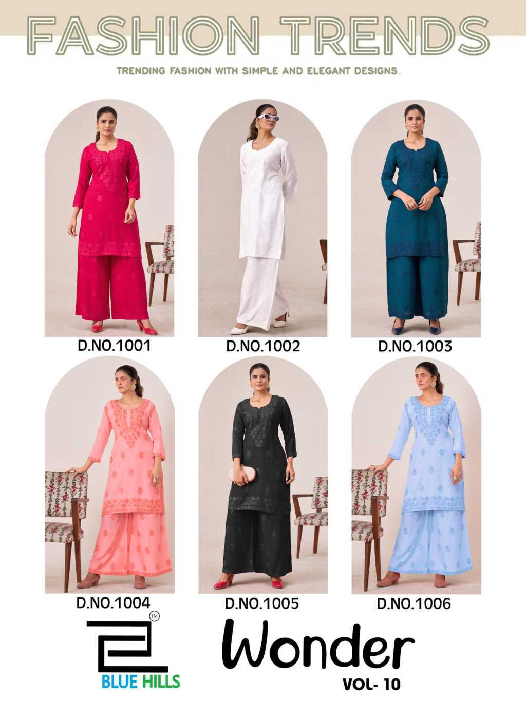 Blue Hills Wonder Vol 10 Kurti with Palazzo Rayon Catalog 6 Pcs (8) Blue Hills Wonder Vol 10 Kurti with Palazzo Rayon Catalog 6 Pcs - Image 9