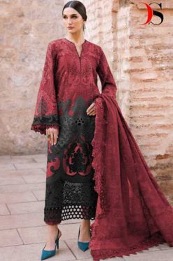 Deepsy Maria B Premium Embroidered 25 Vol 2 DN 1286 Chiffon Cotton Salwar Suit Catalog 3 Pcs