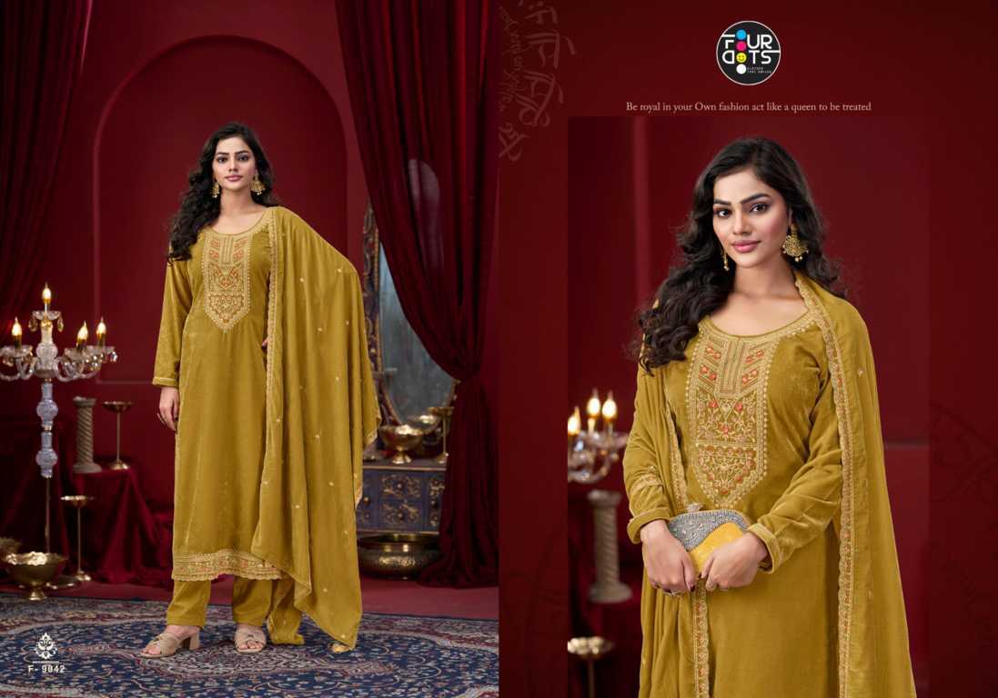 Four Dots Classy by Kessi Velvet Salwar Suit Catalog 4 Pcs (2) Four Dots Classy by Kessi Velvet Salwar Suit Catalog 4 Pcs - Image 3