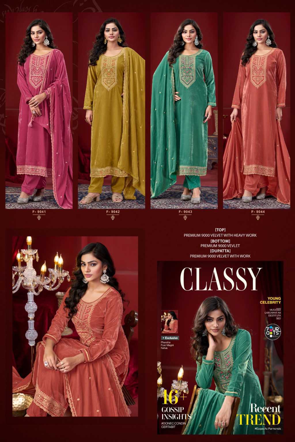 Four Dots Classy by Kessi Velvet Salwar Suit Catalog 4 Pcs (5) Four Dots Classy by Kessi Velvet Salwar Suit Catalog 4 Pcs - Image 6