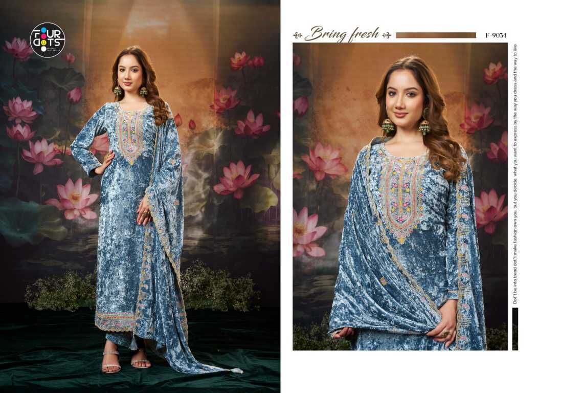 Four Dots Panchmukh by Kessi Velvet Salwar Suit Catalog 4 Pcs (1) Four Dots Panchmukh by Kessi Velvet Salwar Suit Catalog 4 Pcs - Image 2